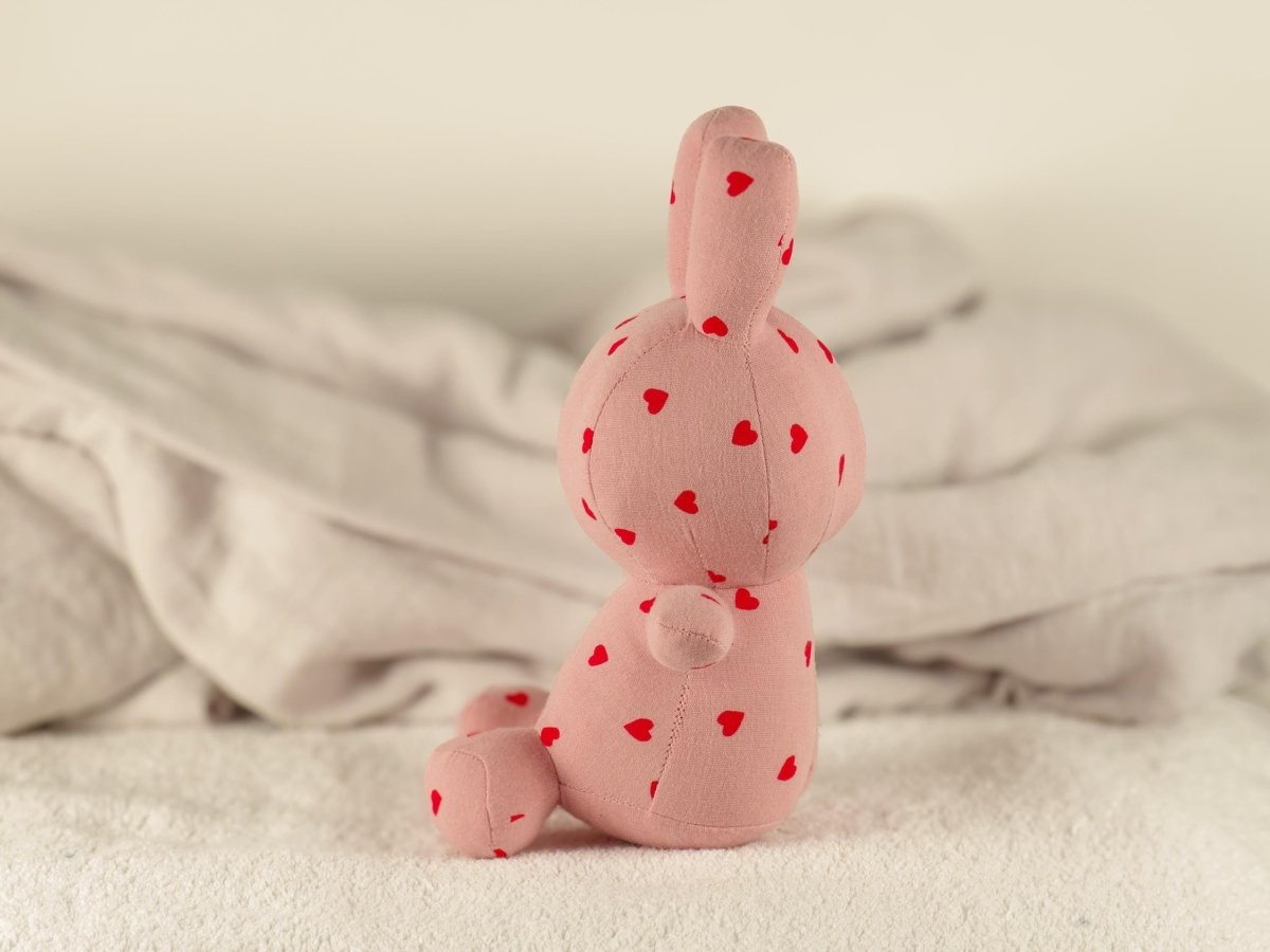 Cotton Bunny Plushie - BUNNY-COTTON-PINKHEART