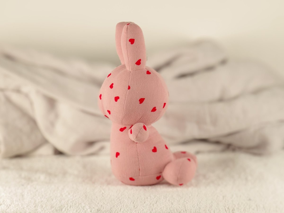 Cotton Bunny Plushie - BUNNY-COTTON-PINKHEART