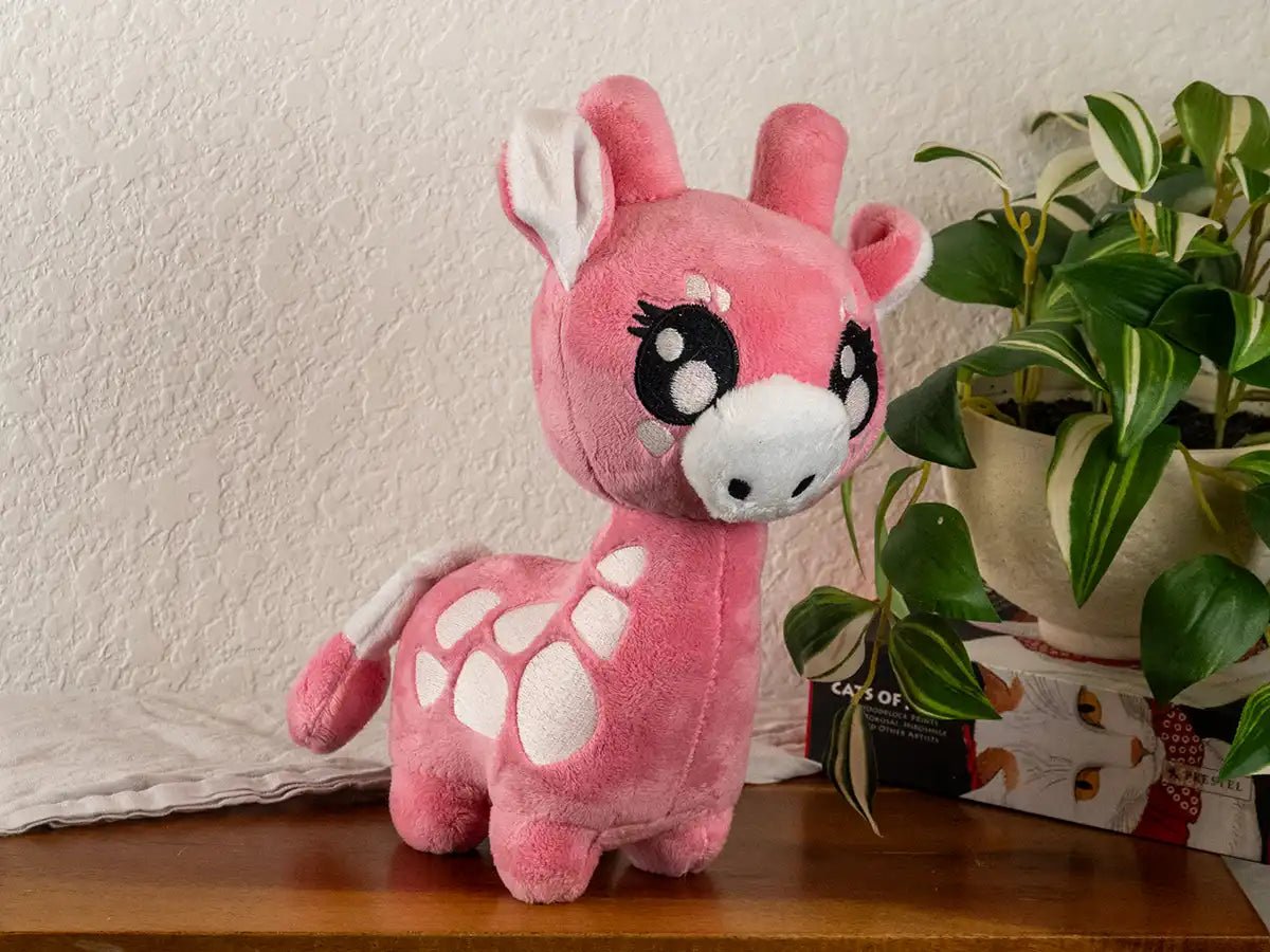 Giraffe Plushie - GIRAFFE-BLUSH-WHITE