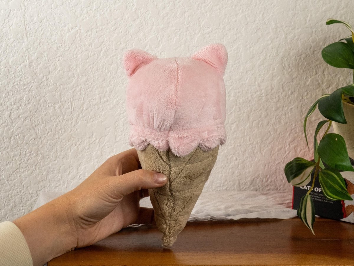 Handmade Cat Cone Minky Plushie - CATCONE-PINK