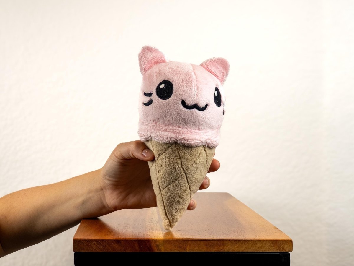Handmade Cat Cone Minky Plushie - CATCONE-PINK