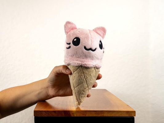 Handmade Cat Cone Minky Plushie - CATCONE-PINK