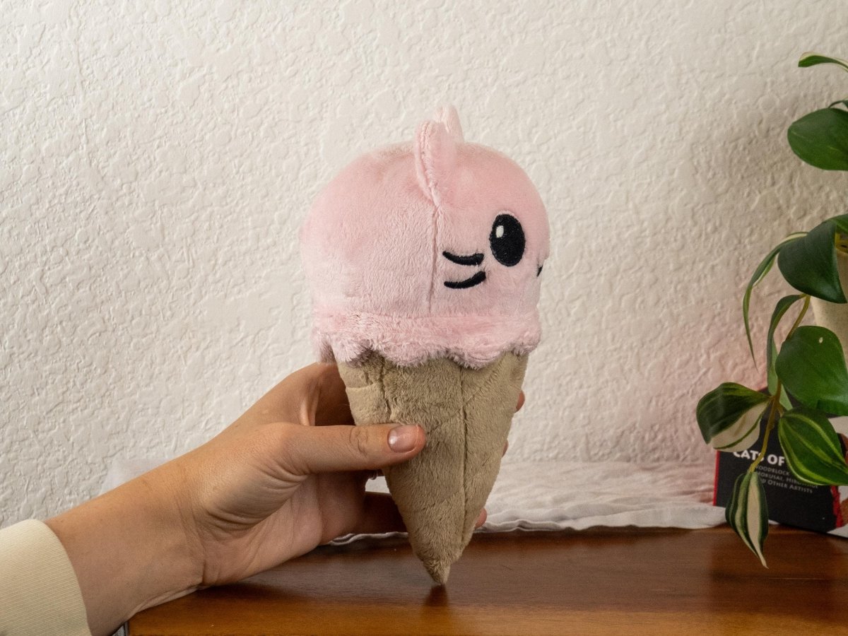 Handmade Cat Cone Minky Plushie - CATCONE-PINK