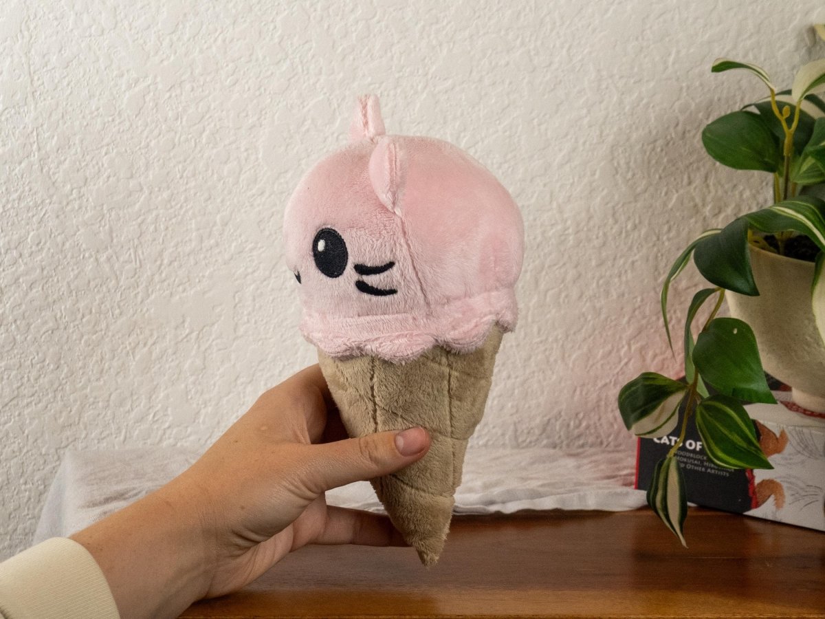 Handmade Cat Cone Minky Plushie - CATCONE-PINK