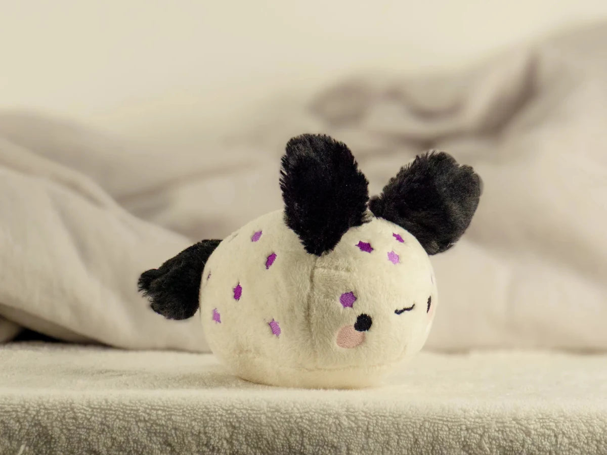 Handmade Sea Bunny Slug Plushie - SEABUNNY-BLACK-PURPLE-STAR